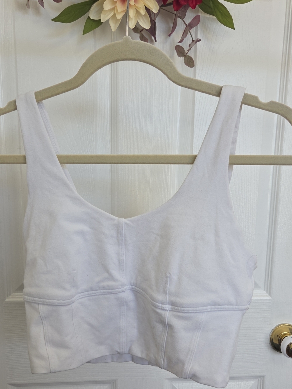 aerie White Supportive Crop Bralette Medium
